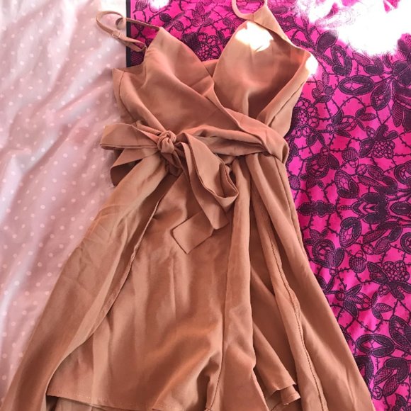 Tan Romper with Wrap - Picture 2 of 3